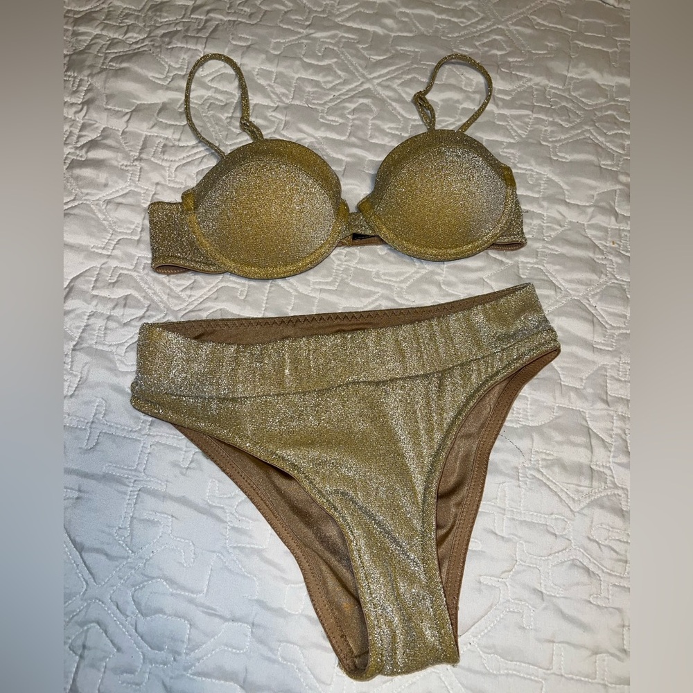 Triangl Swimwear Gold Shimmer Bikini